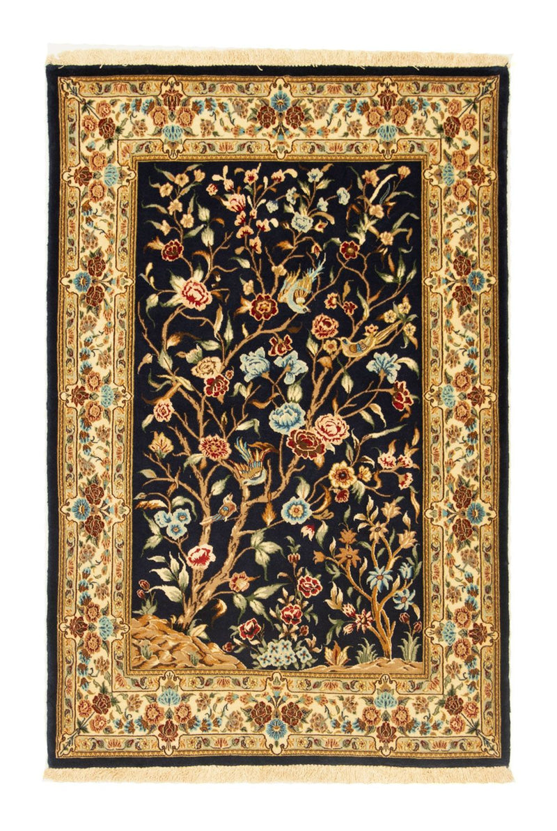 Alfombra persa - Ghom - 154 x 100 cm - negro