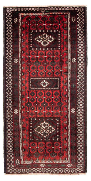 Alfombra de pasillo Alfombra Belutsch - 236 x 118 cm - rojo