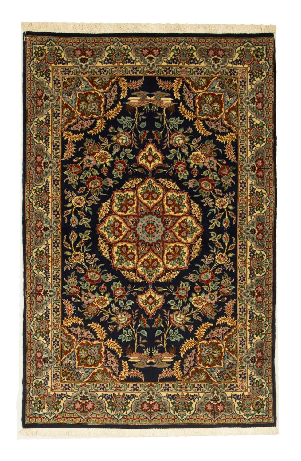 Alfombra persa - Ghom - 170 x 108 cm - negro