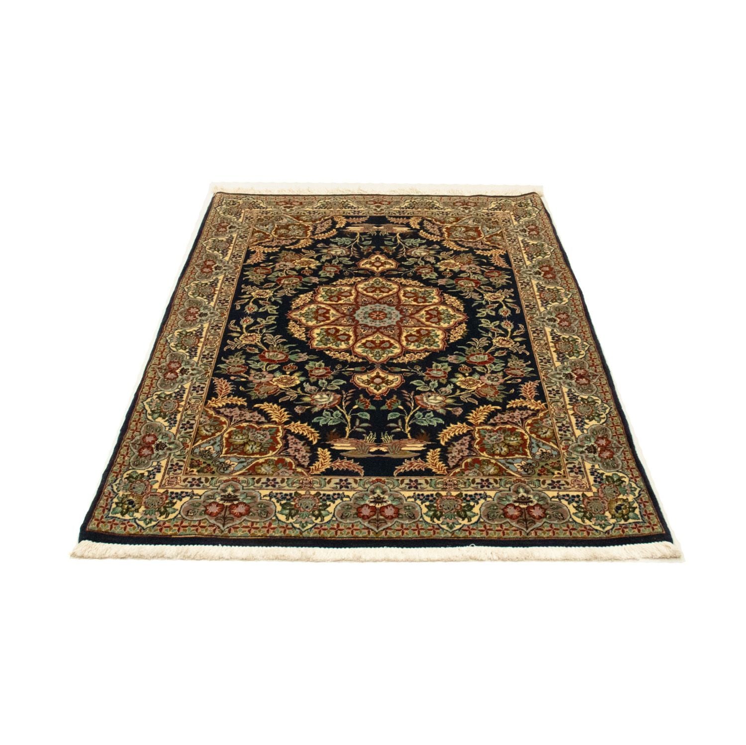 Alfombra persa - Ghom - 170 x 108 cm - negro