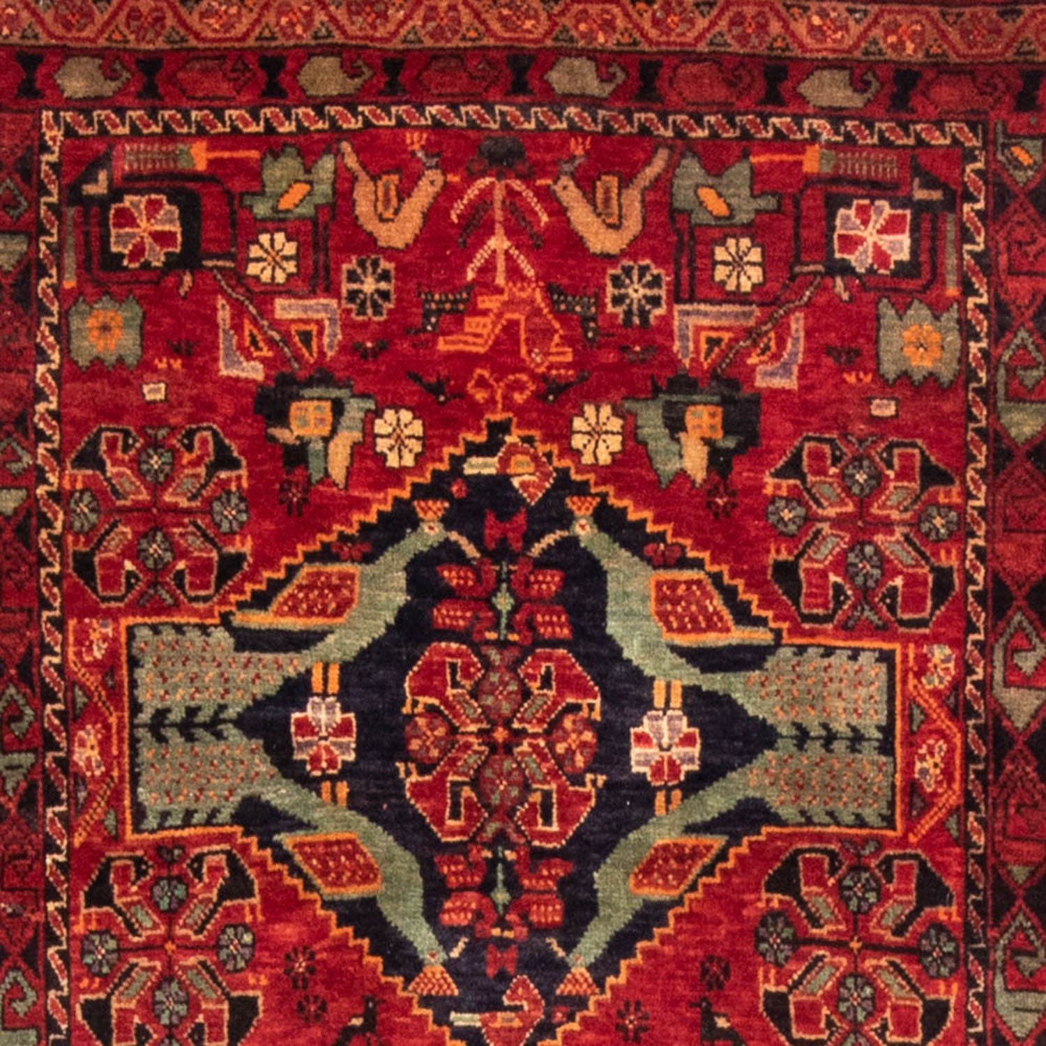 Alfombra de pasillo Alfombra Belutsch - 200 x 100 cm - rojo