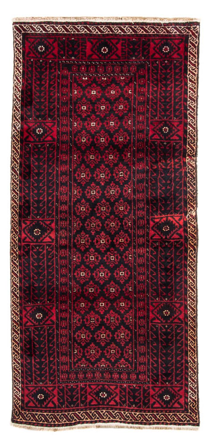 Alfombra de pasillo Alfombra Belutsch - 222 x 110 cm - rojo oscuro