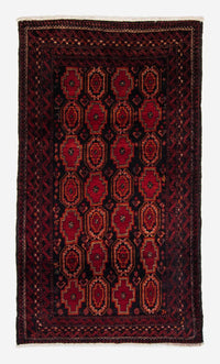 Alfombra de pasillo Alfombra Belutsch - 185 x 110 cm - rojo oscuro