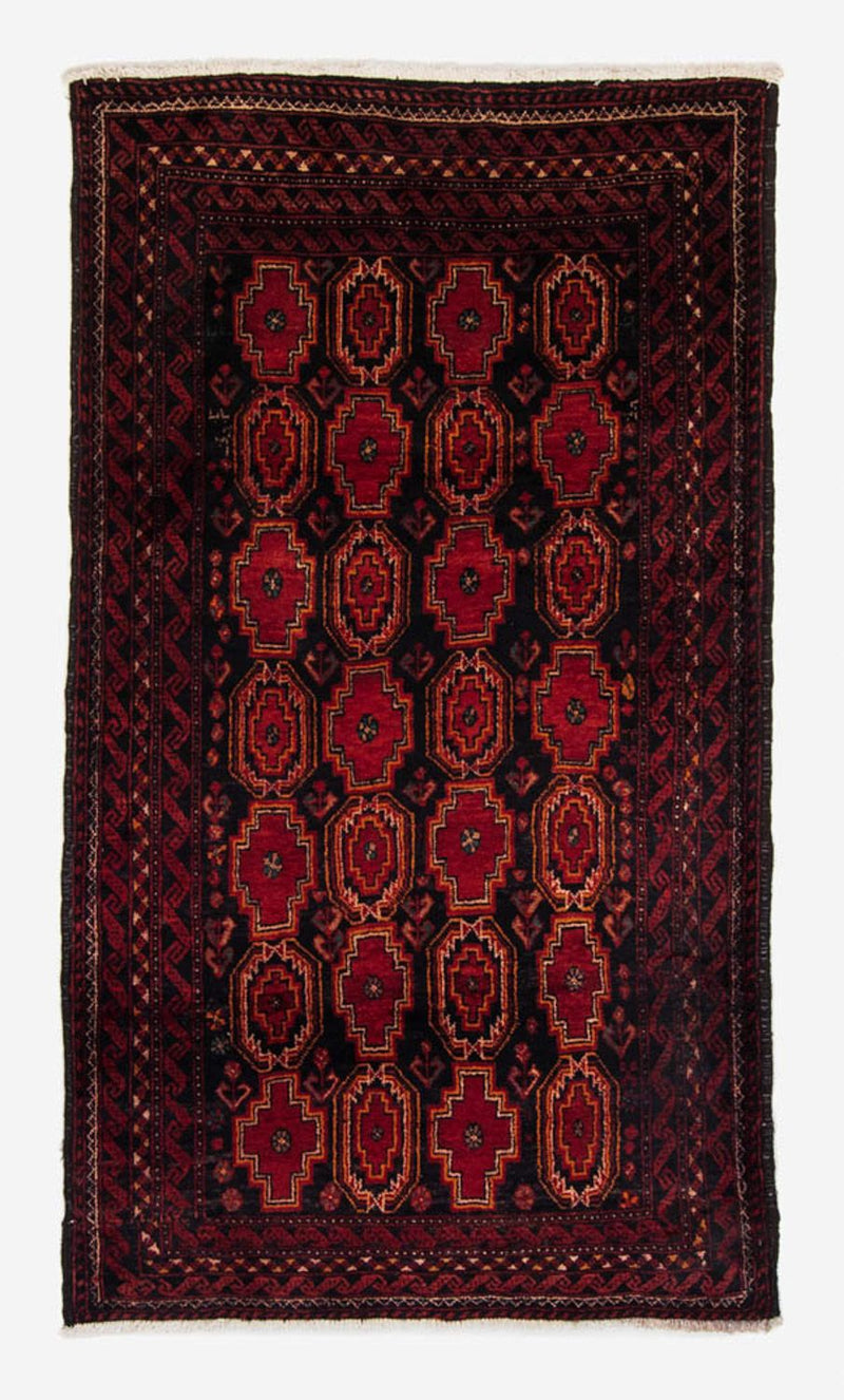 Alfombra de pasillo Alfombra Belutsch - 185 x 110 cm - rojo oscuro