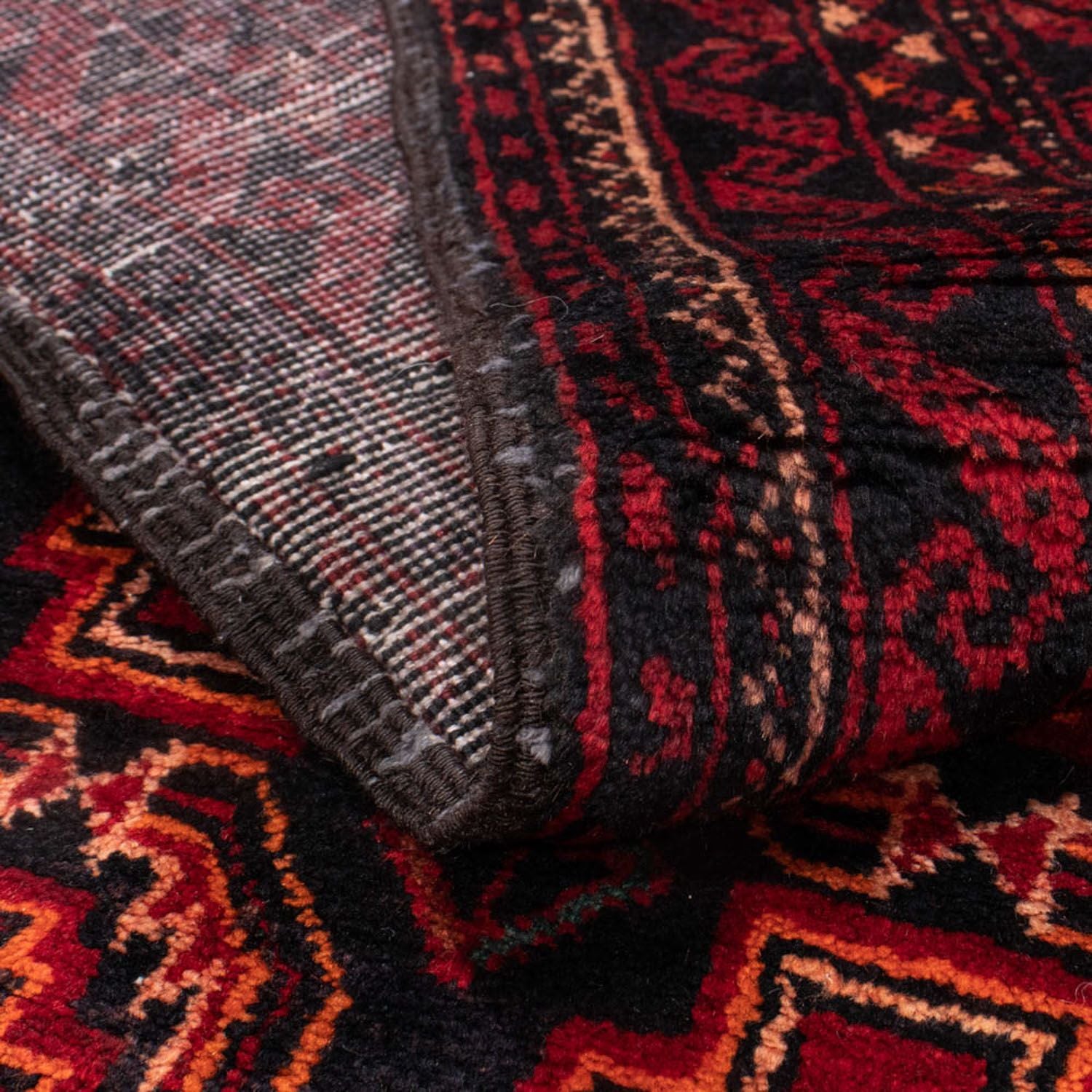 Alfombra de pasillo Alfombra Belutsch - 185 x 110 cm - rojo oscuro
