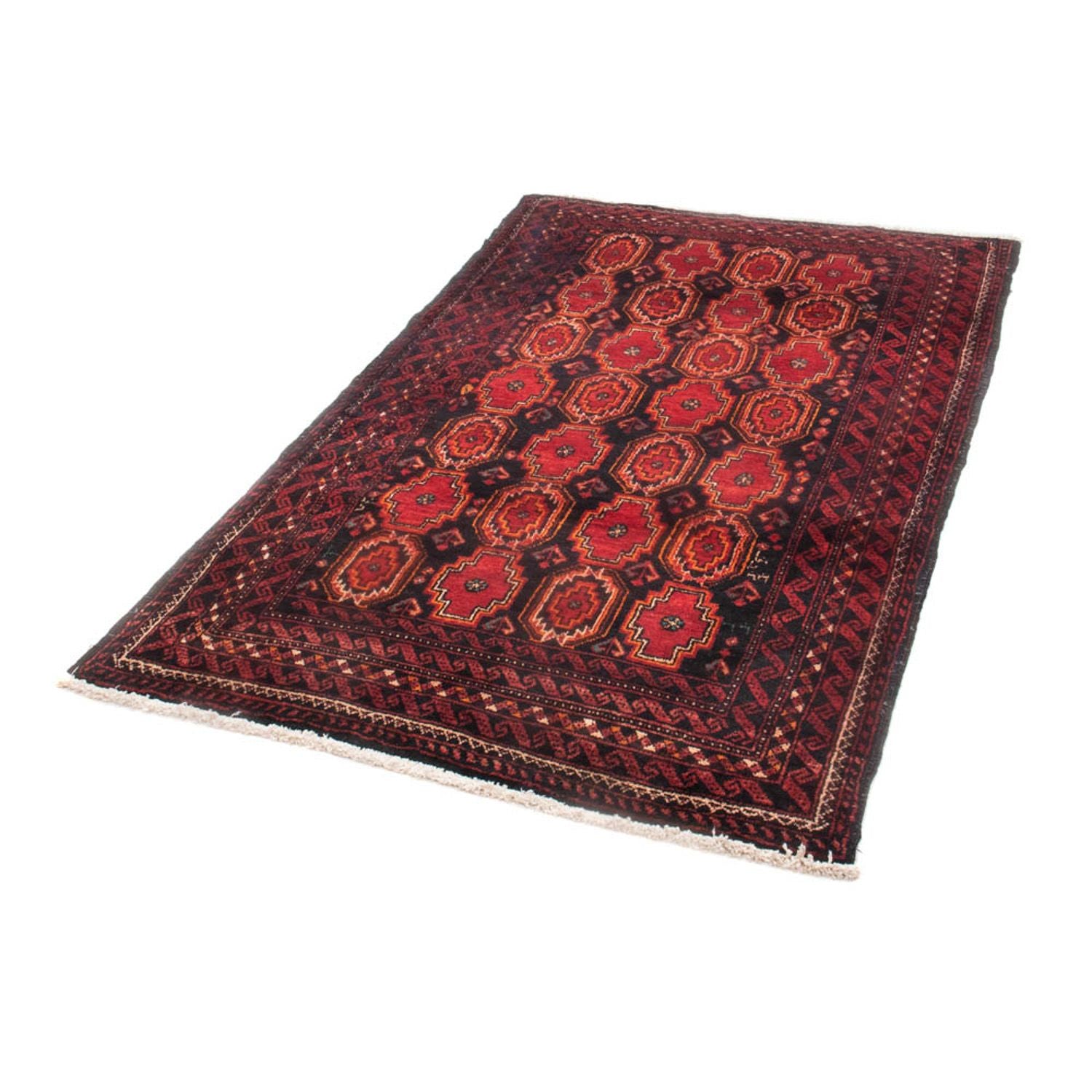 Alfombra de pasillo Alfombra Belutsch - 185 x 110 cm - rojo oscuro