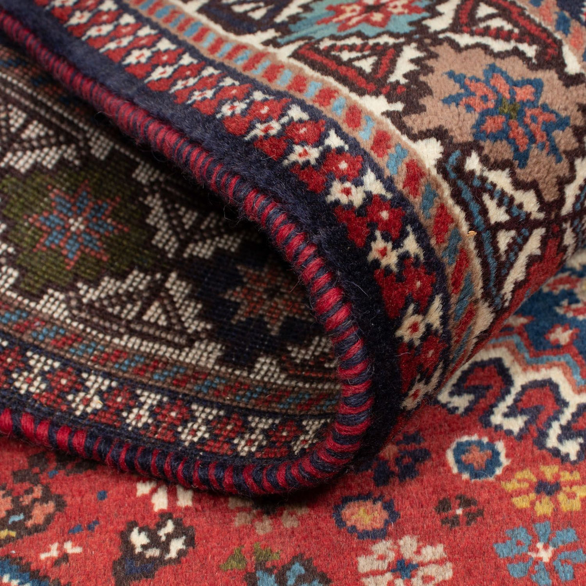 Alfombra persa - Nómada - 151 x 103 cm - rojo oscuro