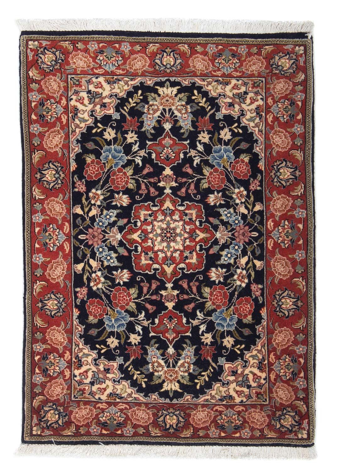 Alfombra persa - Ghom - 100 x 68 cm - azul