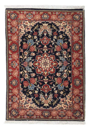 Alfombra persa - Ghom - 100 x 68 cm - azul