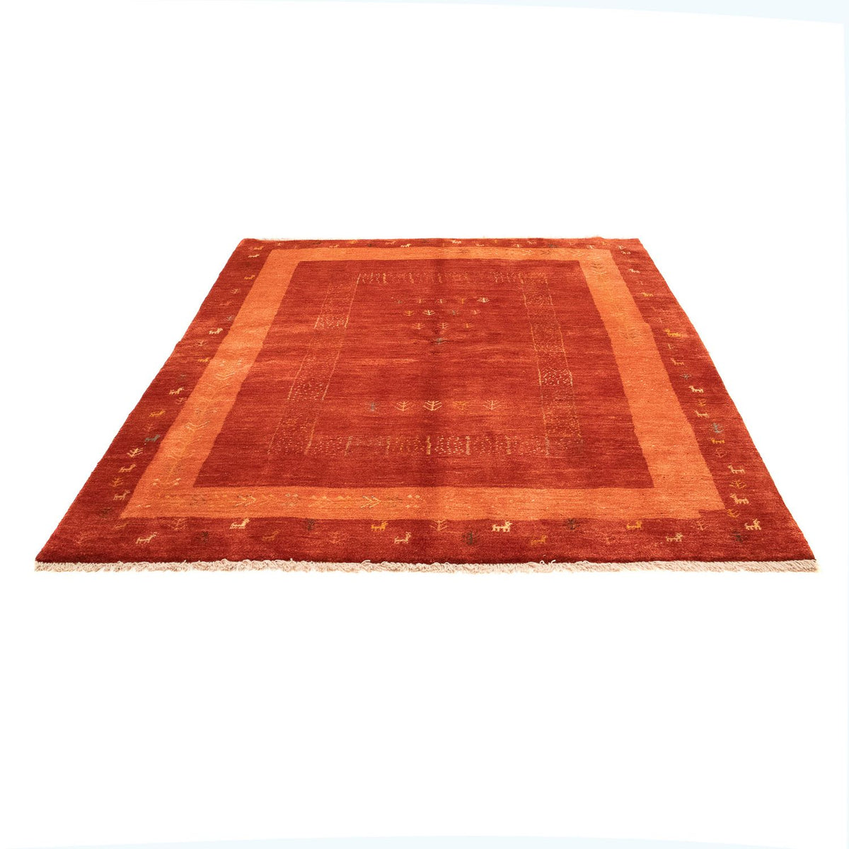 Alfombra Gabbeh - Persa - 225 x 171 cm - rojo oscuro