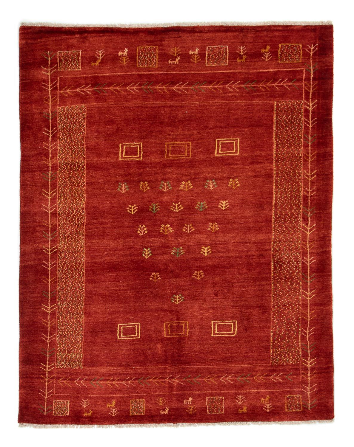 Alfombra Gabbeh - Persa - 195 x 156 cm - rojo