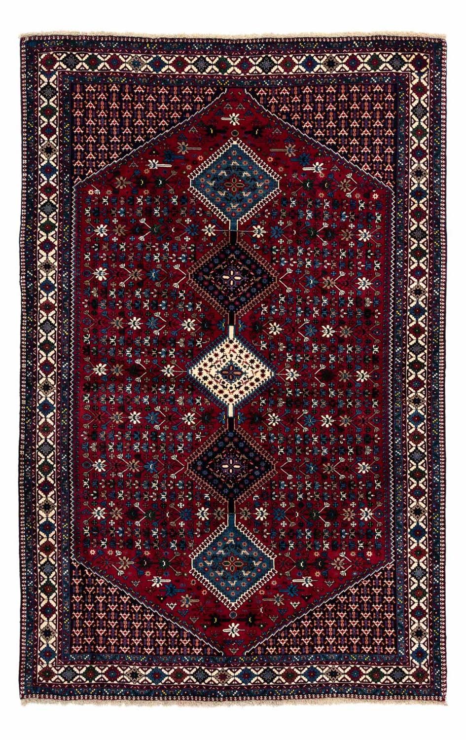 Alfombra persa - Nómada - 296 x 200 cm - rojo oscuro