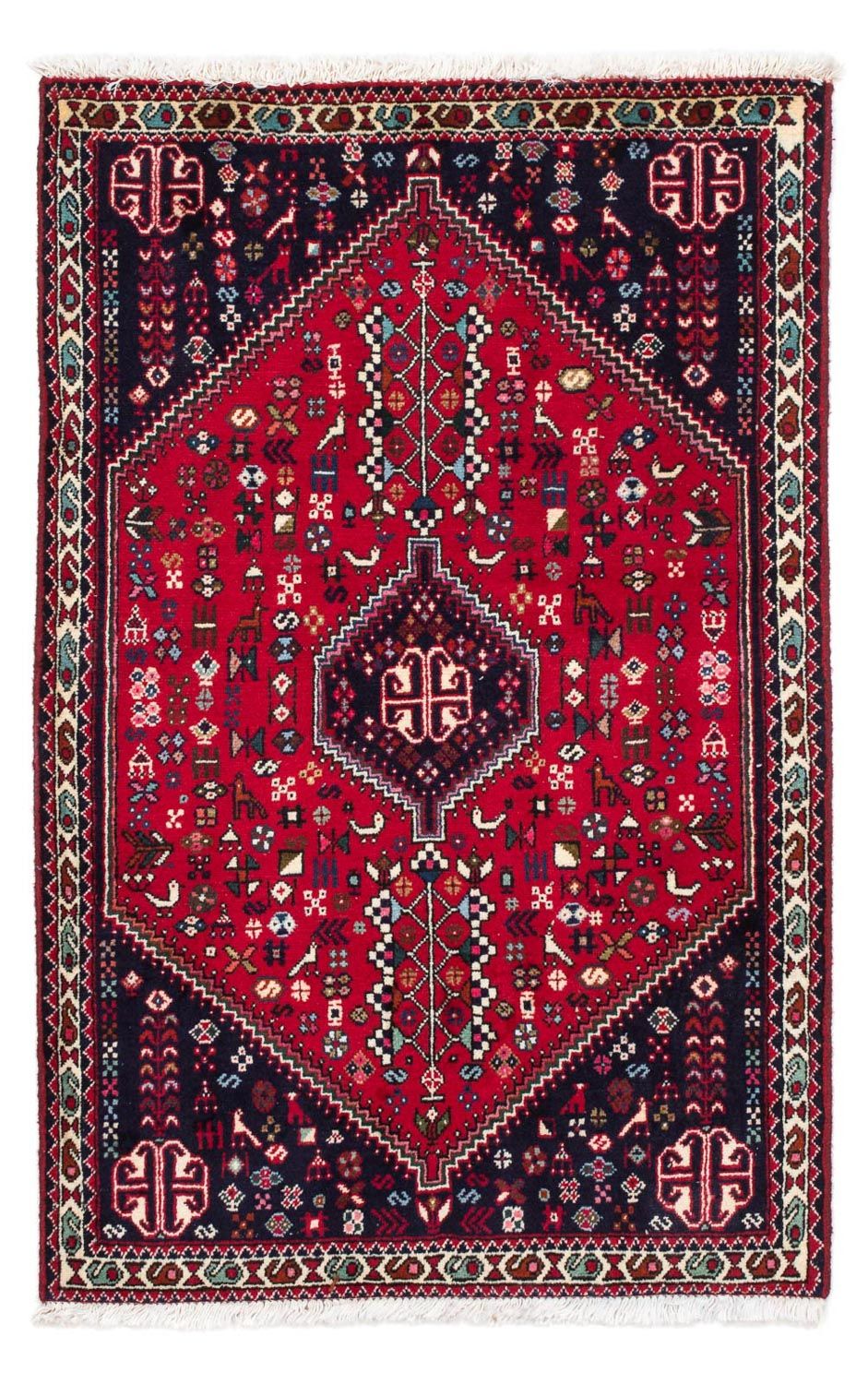 Alfombra persa - Nómada - 122 x 78 cm - rojo oscuro