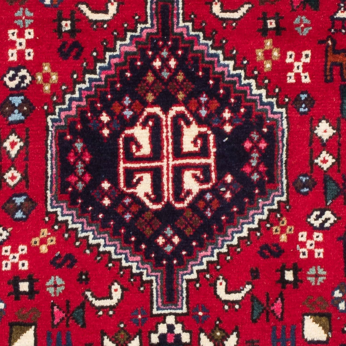 Alfombra persa - Nómada - 122 x 78 cm - rojo oscuro