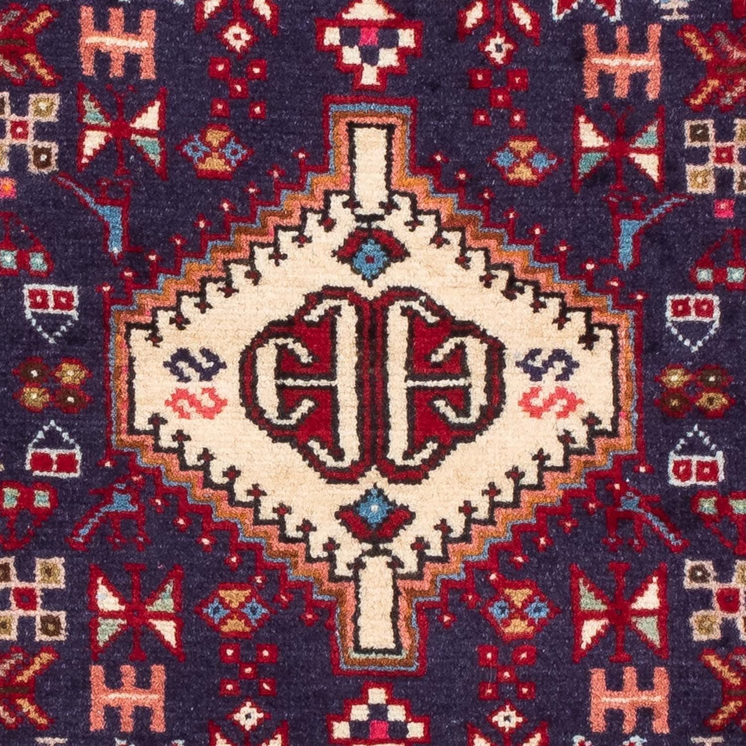 Alfombra persa - Nómada - 122 x 75 cm - azul oscuro