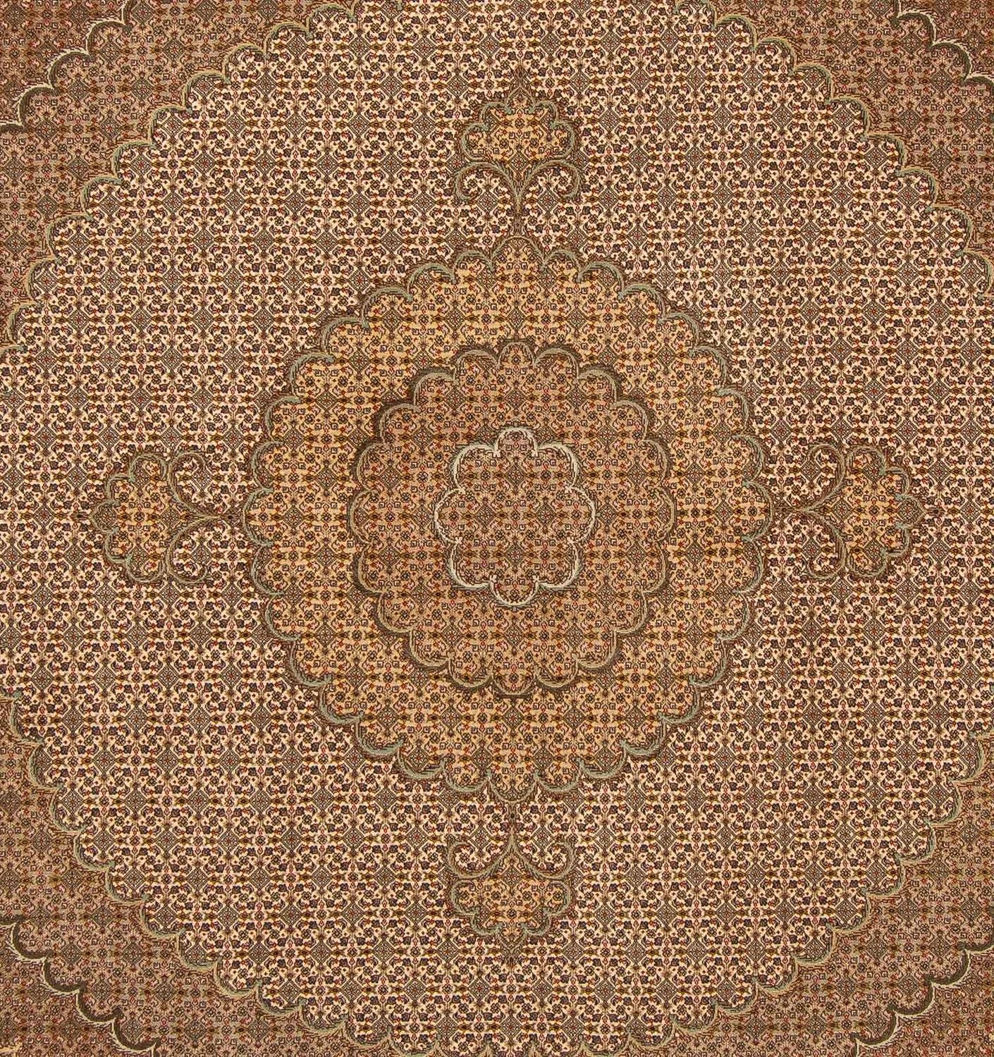 Alfombra persa - Tabriz cuadrado  - 208 x 204 cm - marrón claro