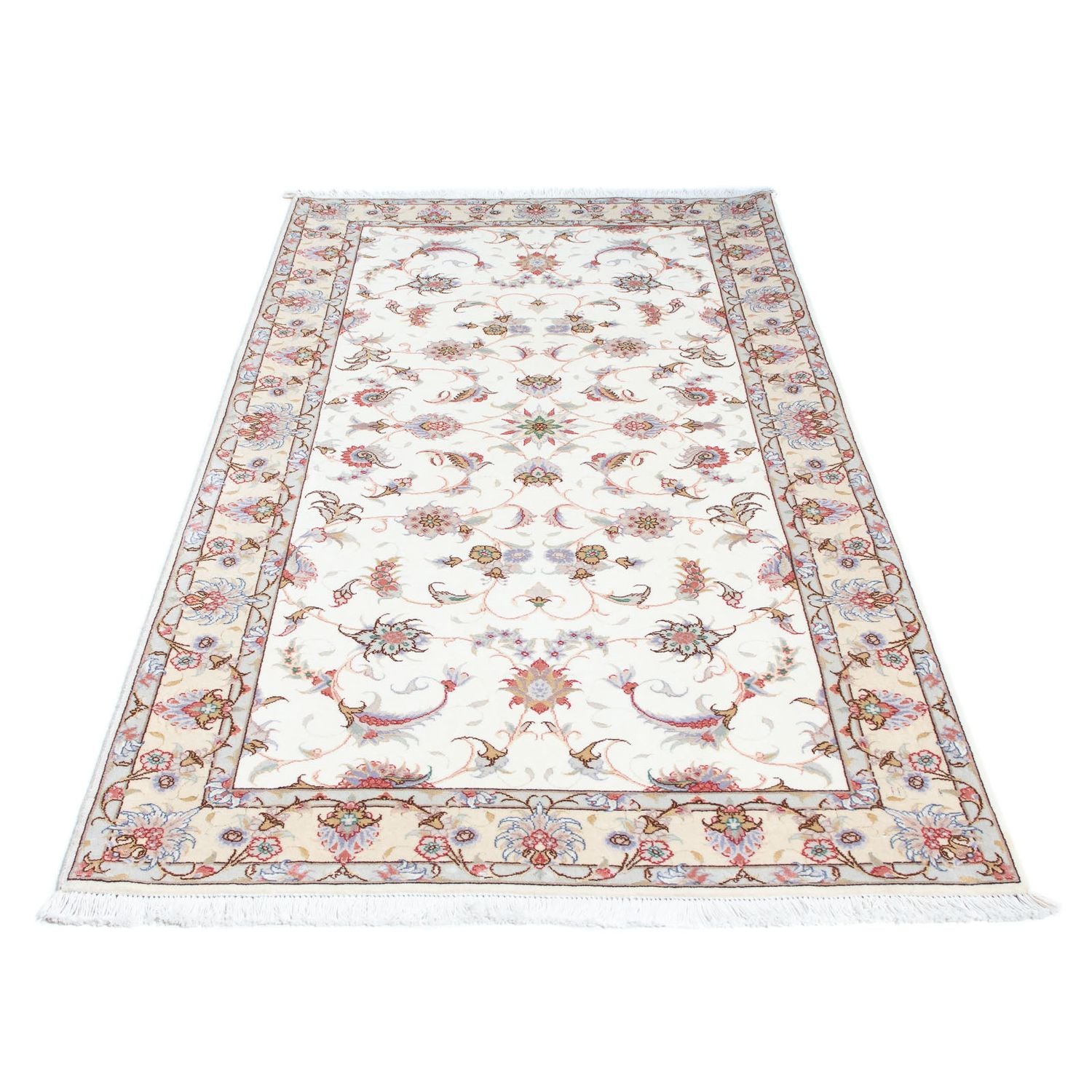 Alfombra de pasillo Alfombra Persa - Tabriz - Real - 196 x 100 cm - beige
