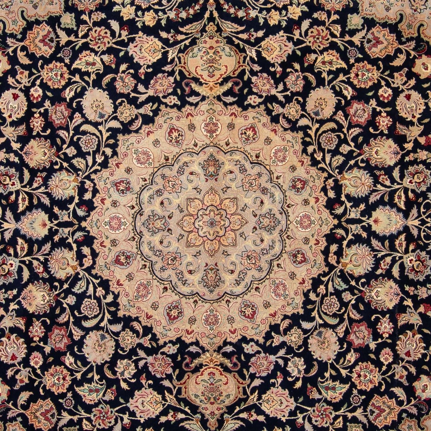 Alfombra Persa - Tabriz - Real - 338 x 300 cm - azul oscuro