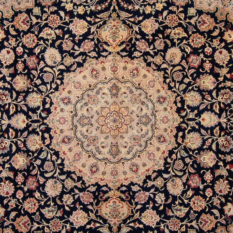 Alfombra Persa - Tabriz - Real - 338 x 300 cm - azul oscuro