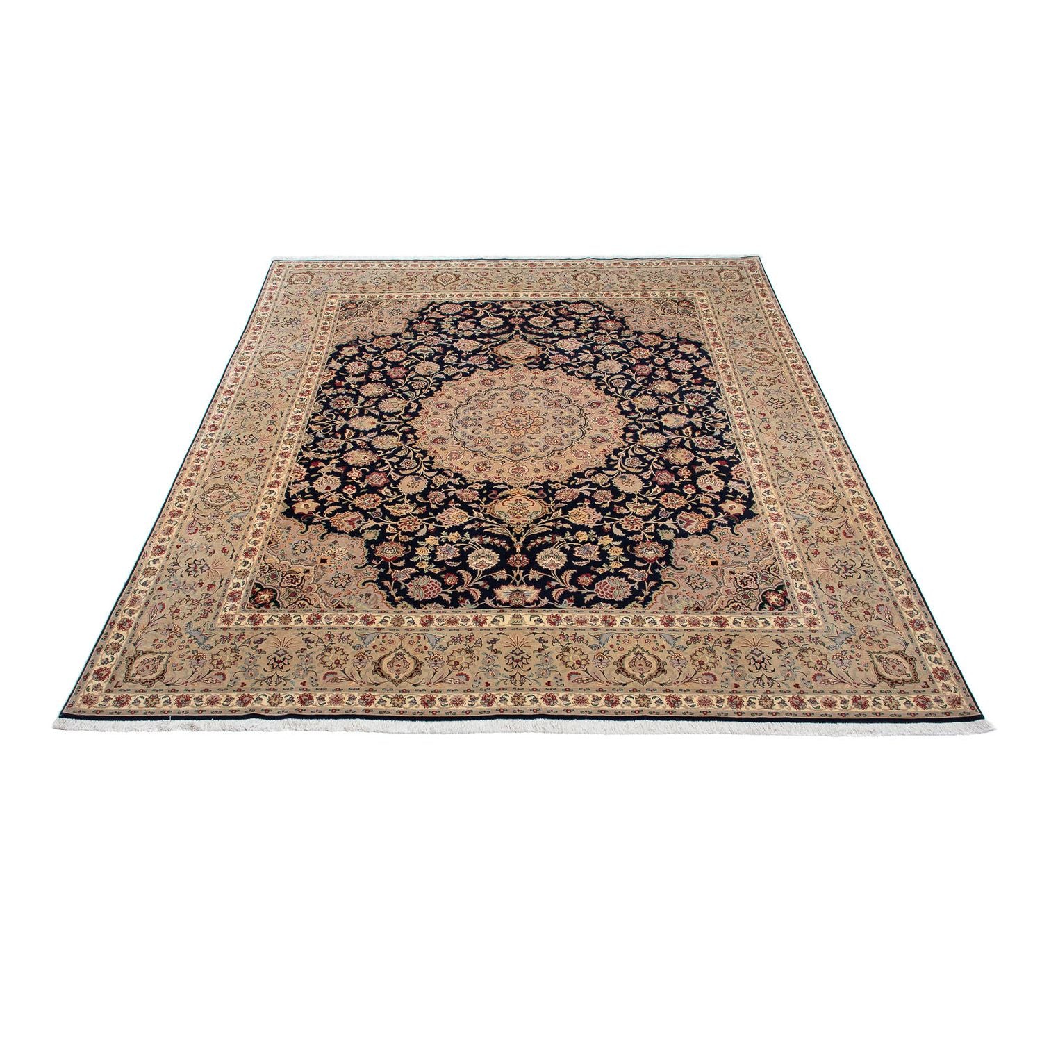 Alfombra Persa - Tabriz - Real - 338 x 300 cm - azul oscuro