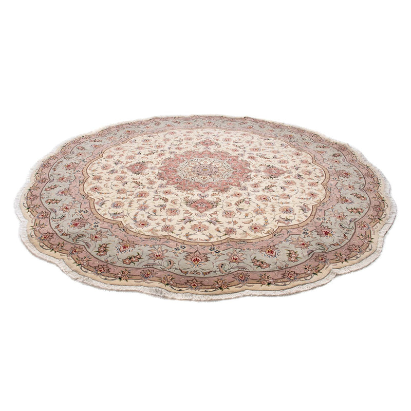Alfombra Persa - Tabriz - Real redondo  - 250 x 250 cm - beige