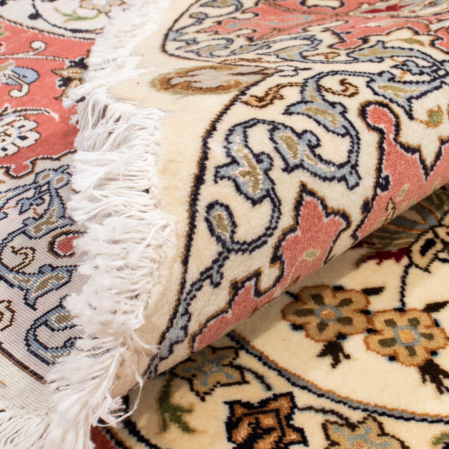Alfombra Persa - Tabriz - Real redondo  - 242 x 242 cm - beige