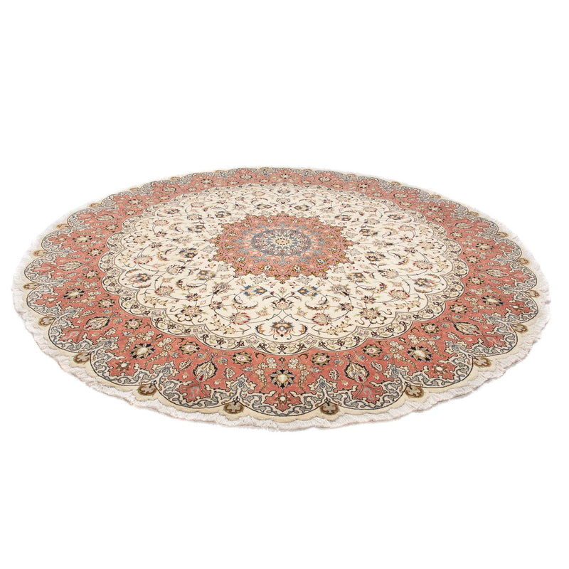 Alfombra Persa - Tabriz - Real redondo  - 242 x 242 cm - beige