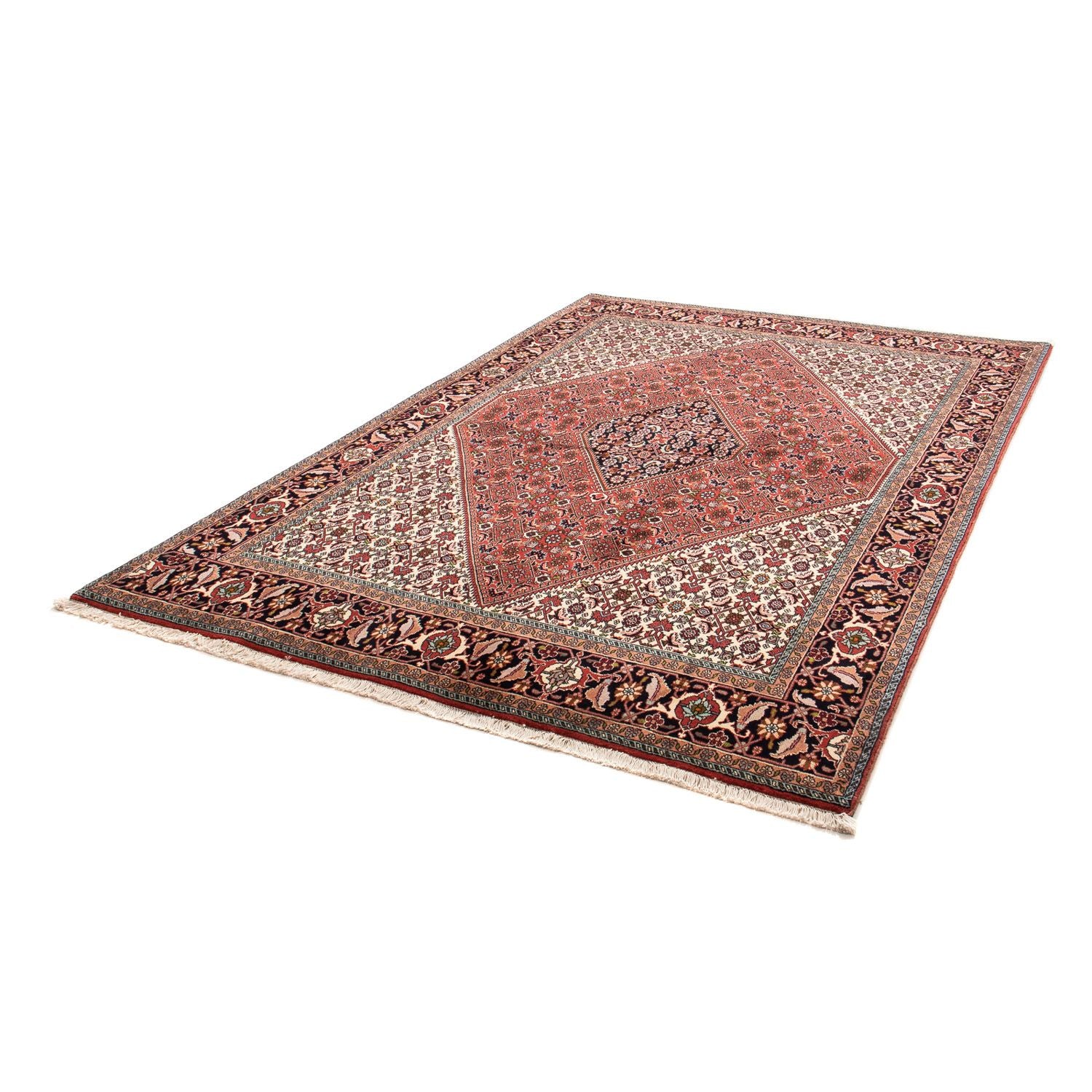 Alfombra persa - Bidjar - 247 x 169 cm - rojo oscuro