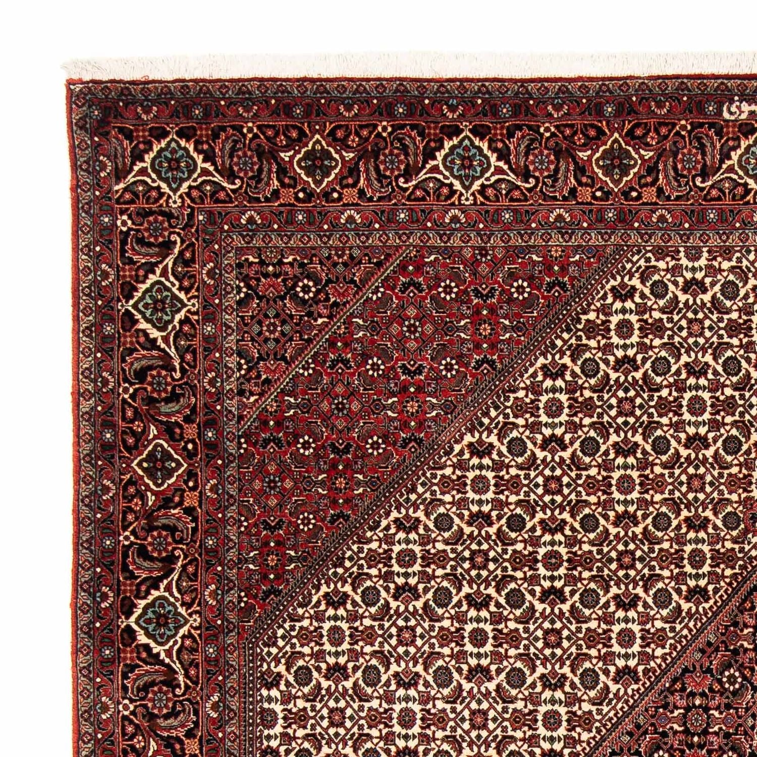 Alfombra persa - Bidjar - 254 x 203 cm - rojo oscuro