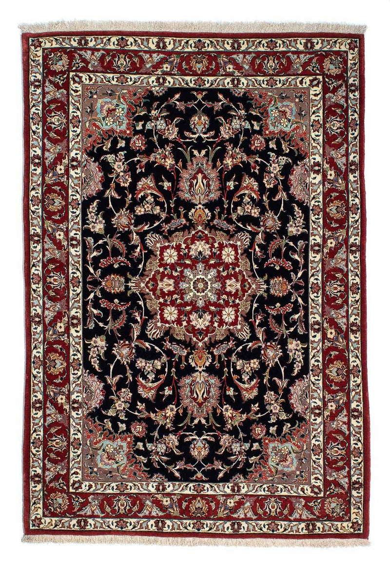 Alfombra persa - Ghom - 201 x 138 cm - azul oscuro