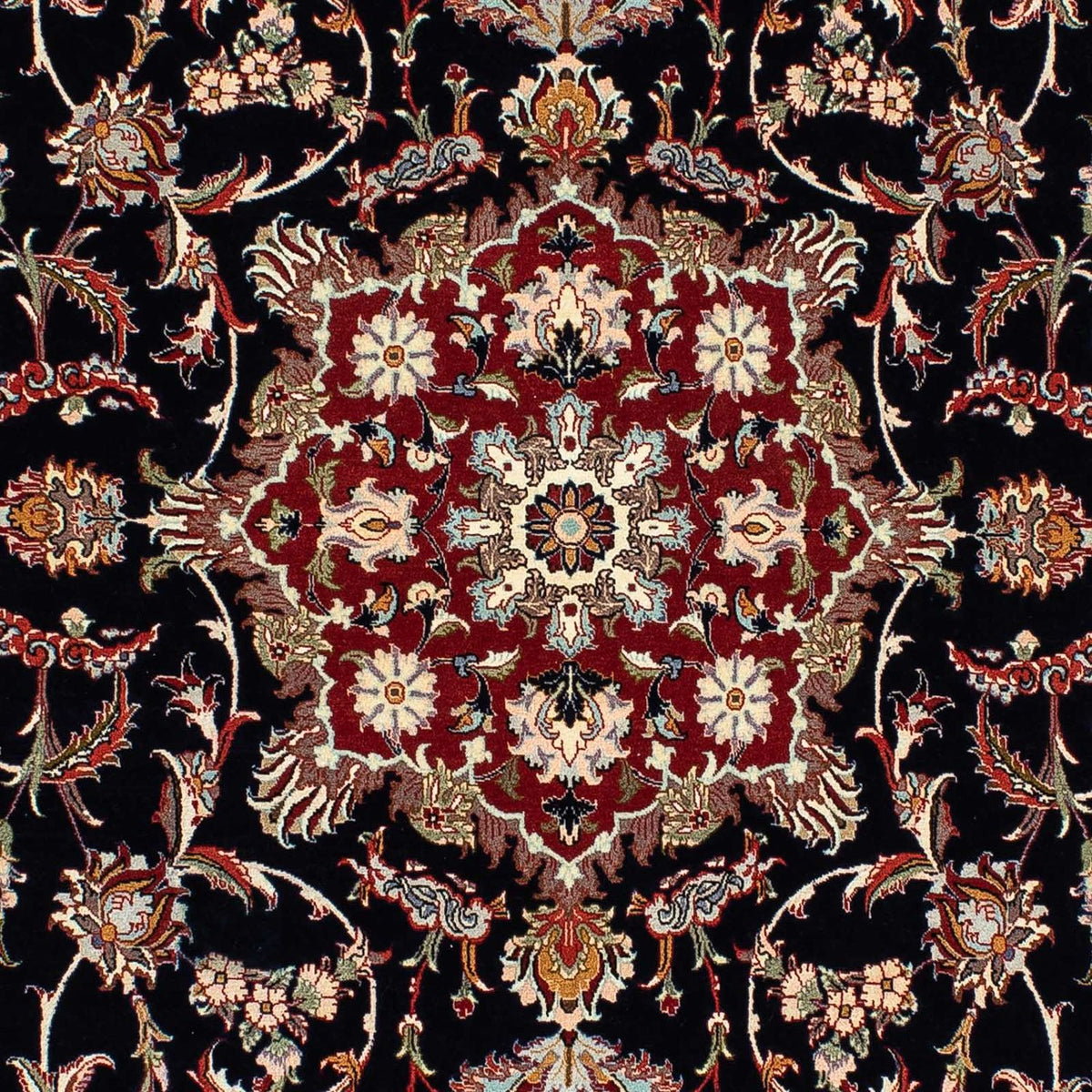 Alfombra persa - Ghom - 201 x 138 cm - azul oscuro