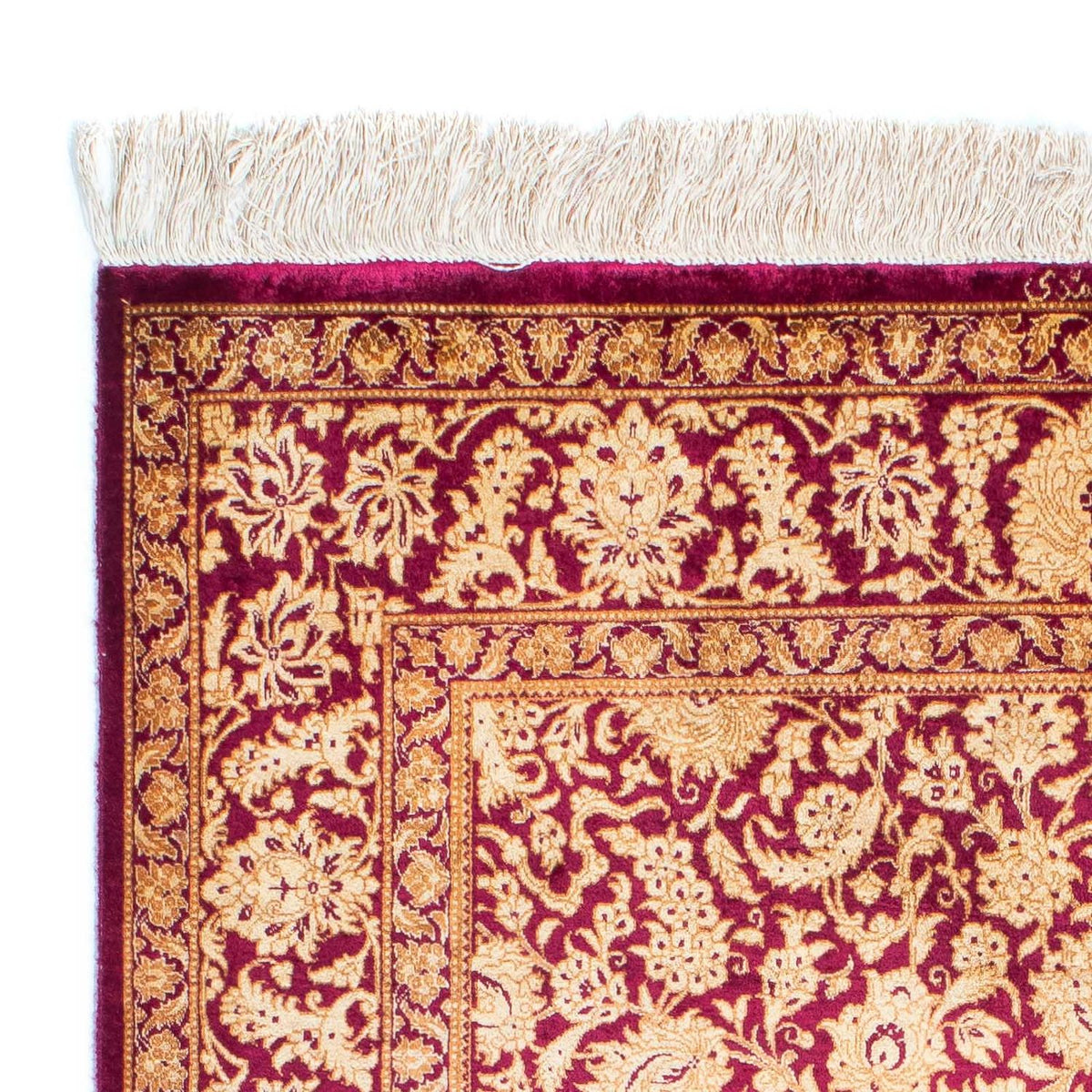 Alfombra persa - Ghom - 146 x 100 cm - rojo oscuro