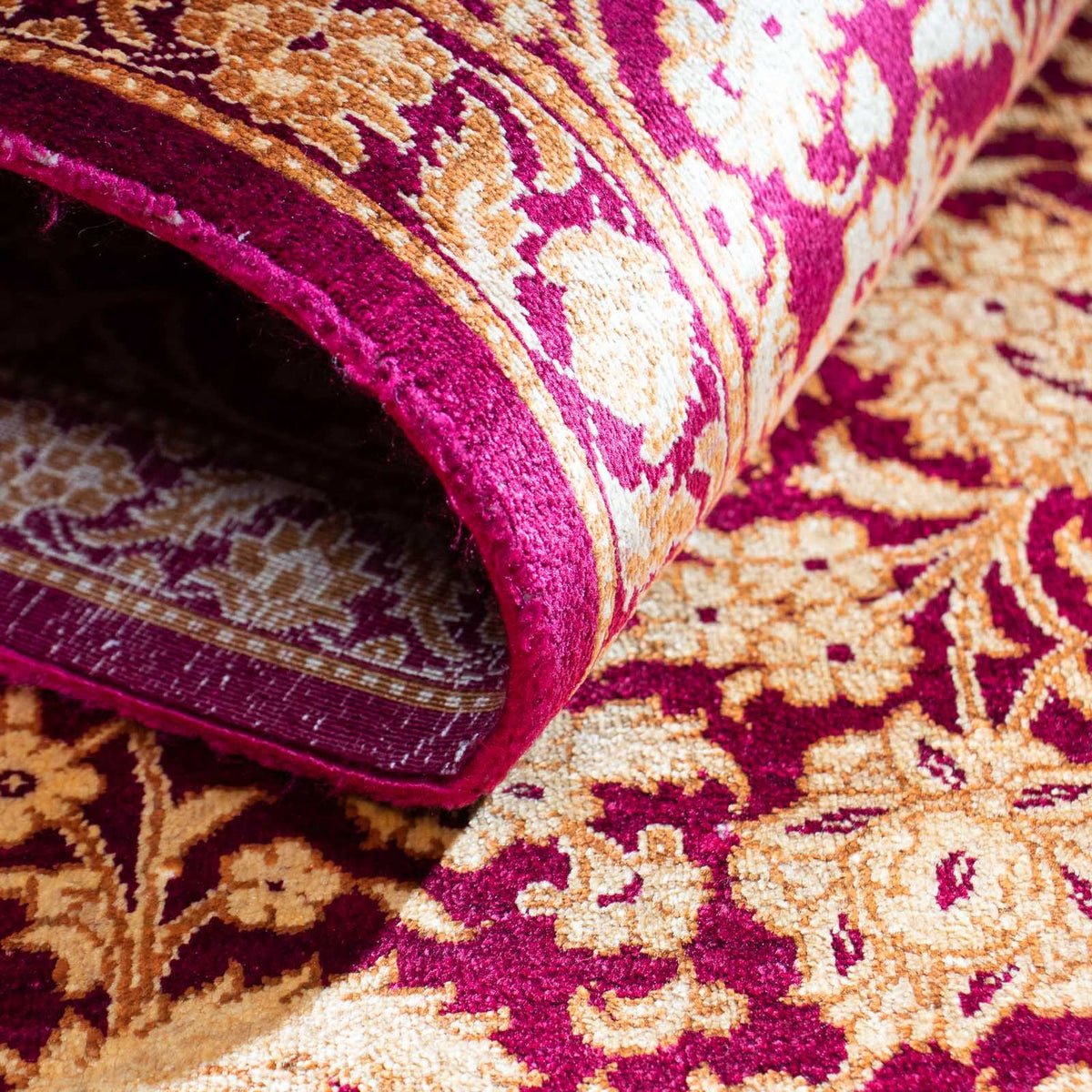 Alfombra persa - Ghom - 146 x 100 cm - rojo oscuro