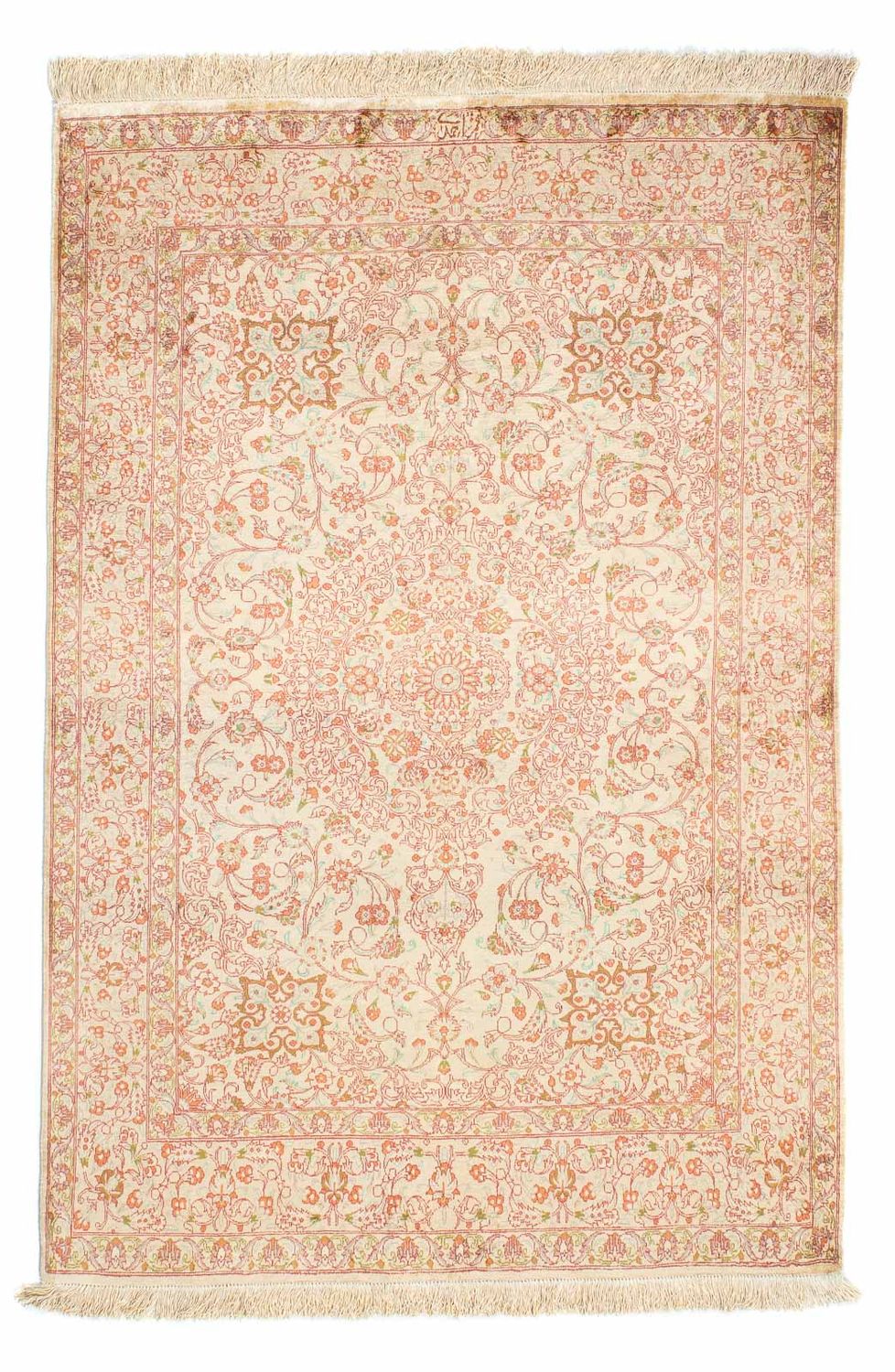 Alfombra persa - Ghom - 146 x 98 cm - beige