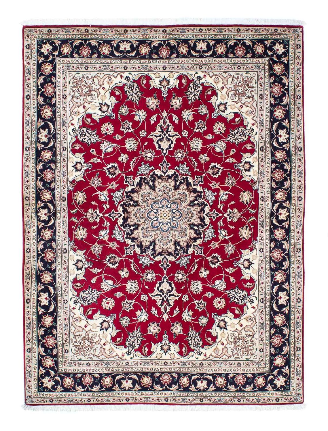 Alfombra Persa - Tabriz - Real - 204 x 151 cm - rojo oscuro