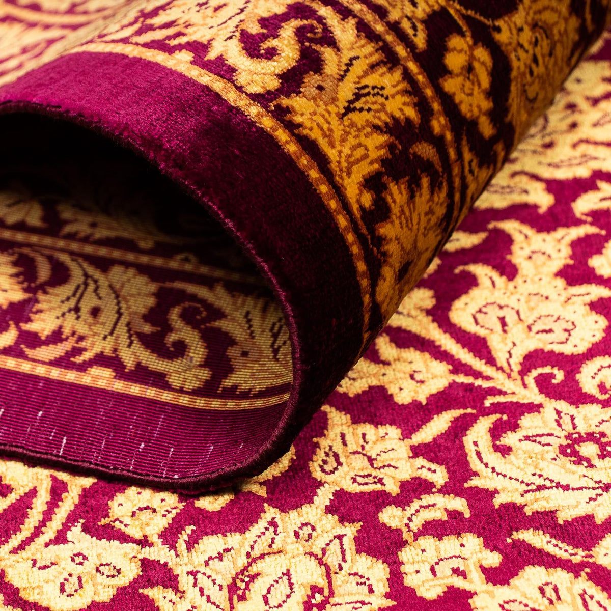 Alfombra de seda - Ghom Seda - Prima - 216 x 132 cm - azul oscuro