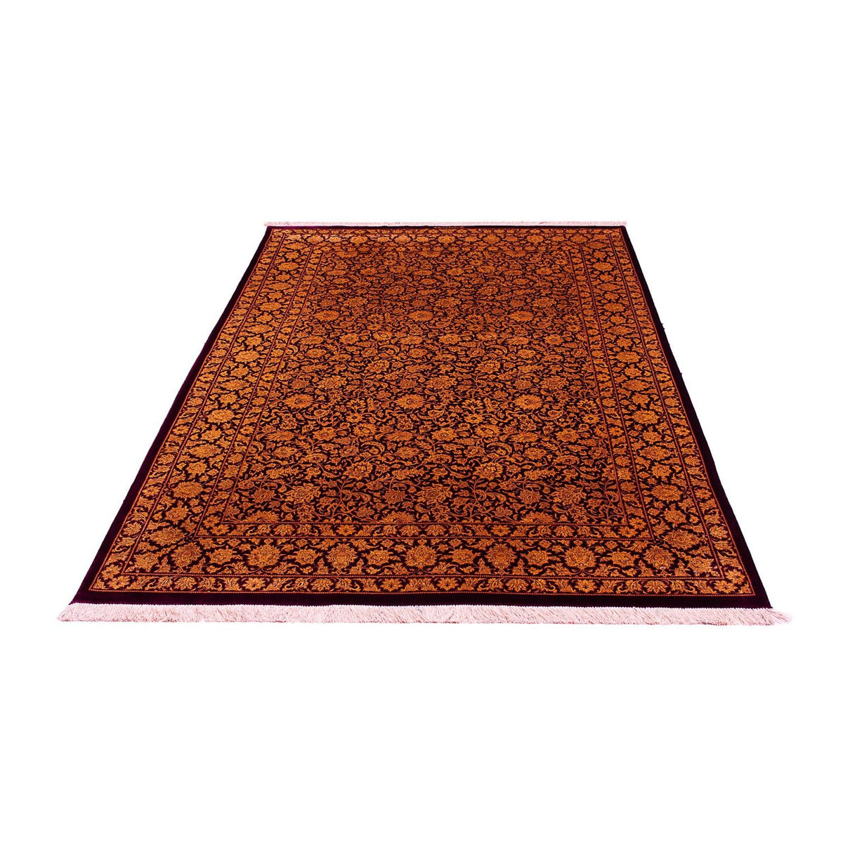 Alfombra de seda - Ghom Seda - Prima - 216 x 132 cm - azul oscuro