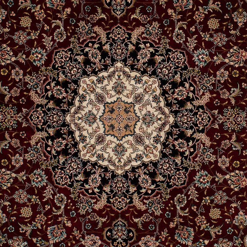 Alfombra persa - Ghom - 197 x 133 cm - rojo oscuro