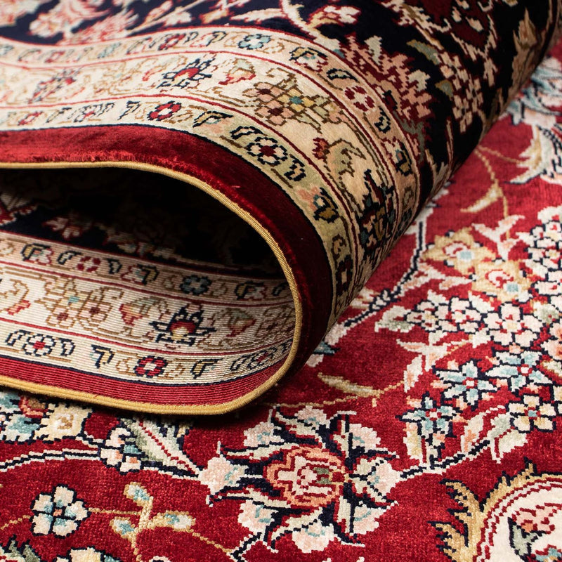 Alfombra persa - Ghom - 197 x 133 cm - rojo oscuro