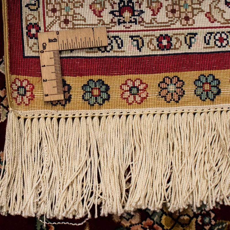 Alfombra persa - Ghom - 197 x 133 cm - rojo oscuro
