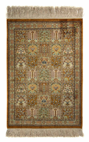 Alfombra persa - Ghom - 72 x 52 cm - multicolor