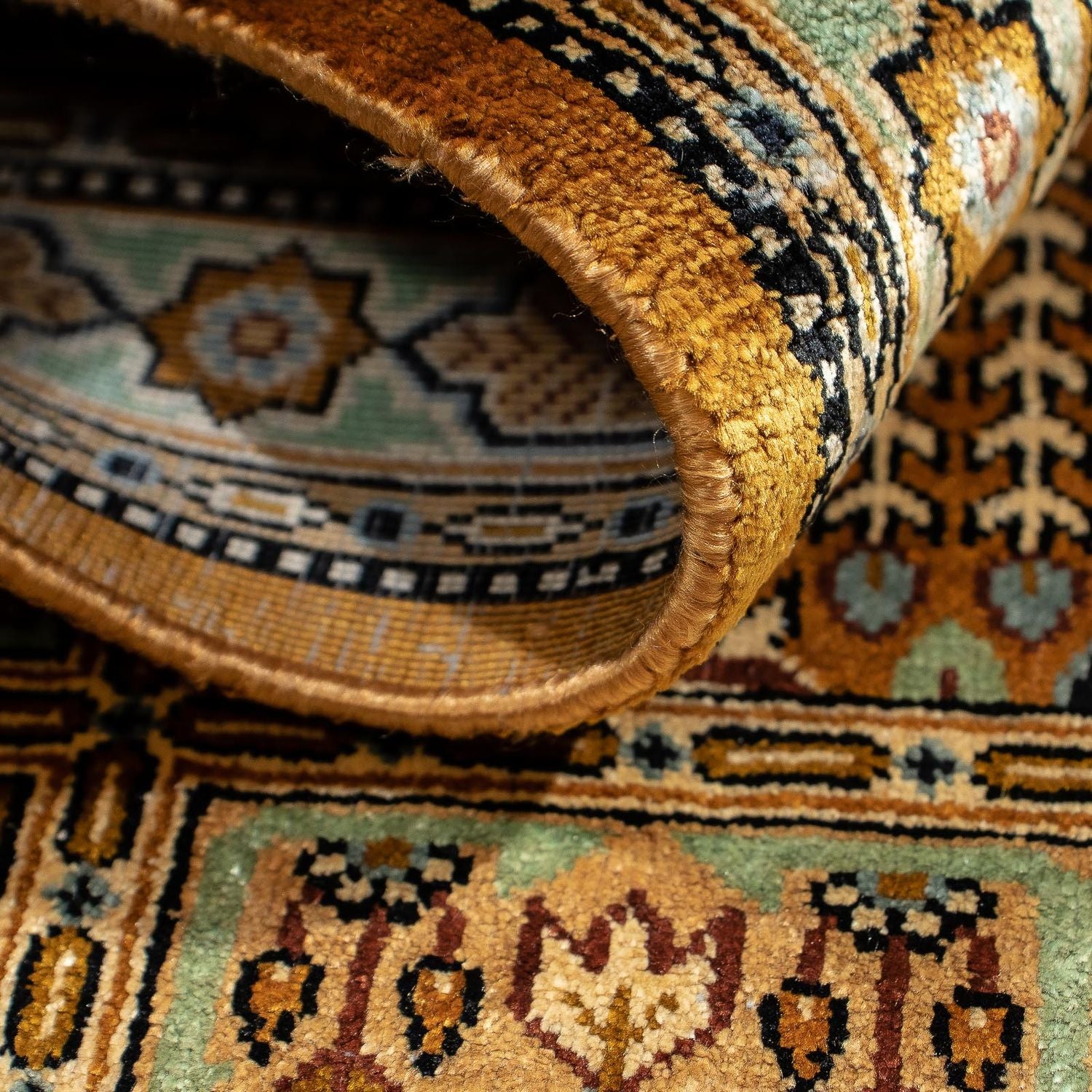 Alfombra persa - Ghom - 72 x 52 cm - multicolor