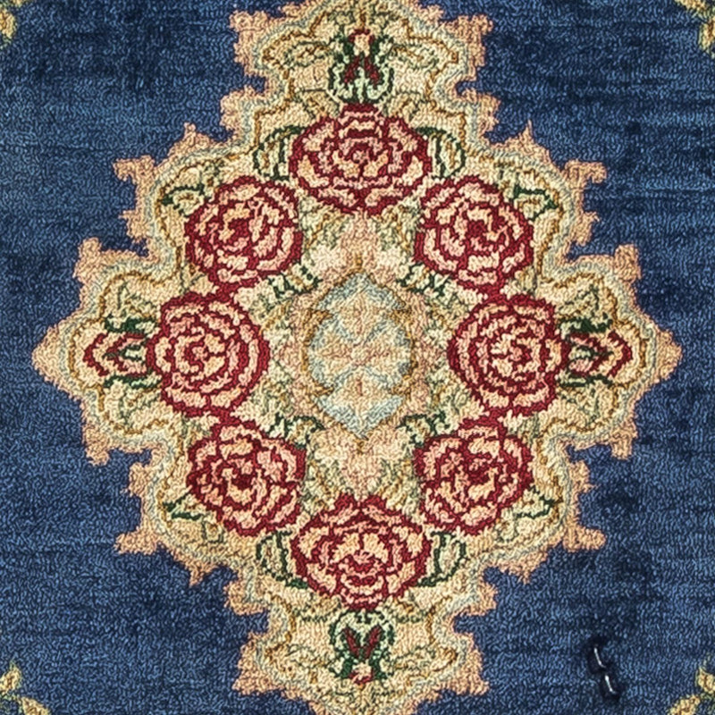 Alfombra de seda - Ghom Seda - Prima - 39 x 28 cm - azul oscuro