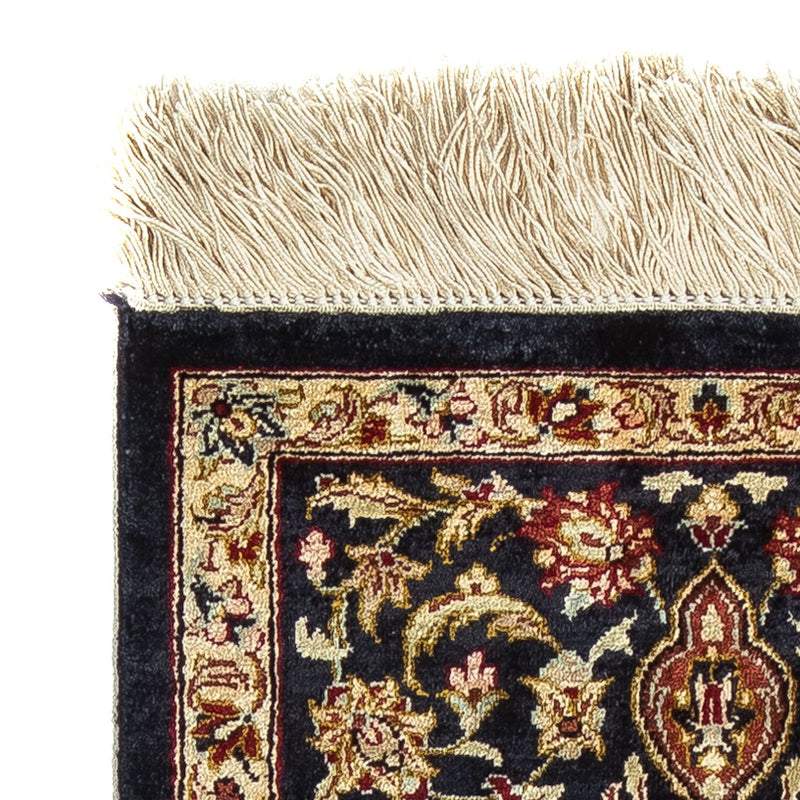 Alfombra de seda - Ghom Seda - Prima - 41 x 28 cm - azul oscuro