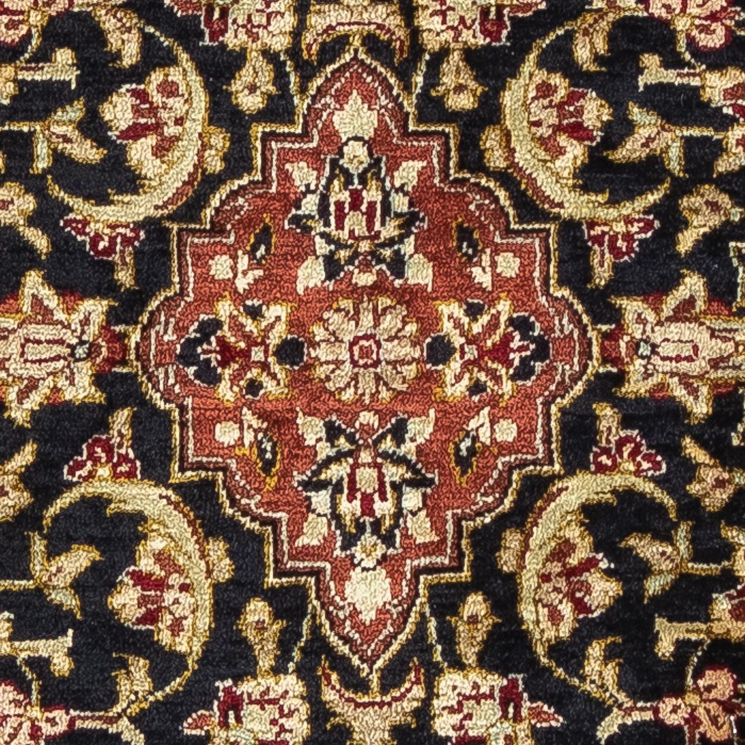 Alfombra de seda - Ghom Seda - Prima - 41 x 28 cm - azul oscuro