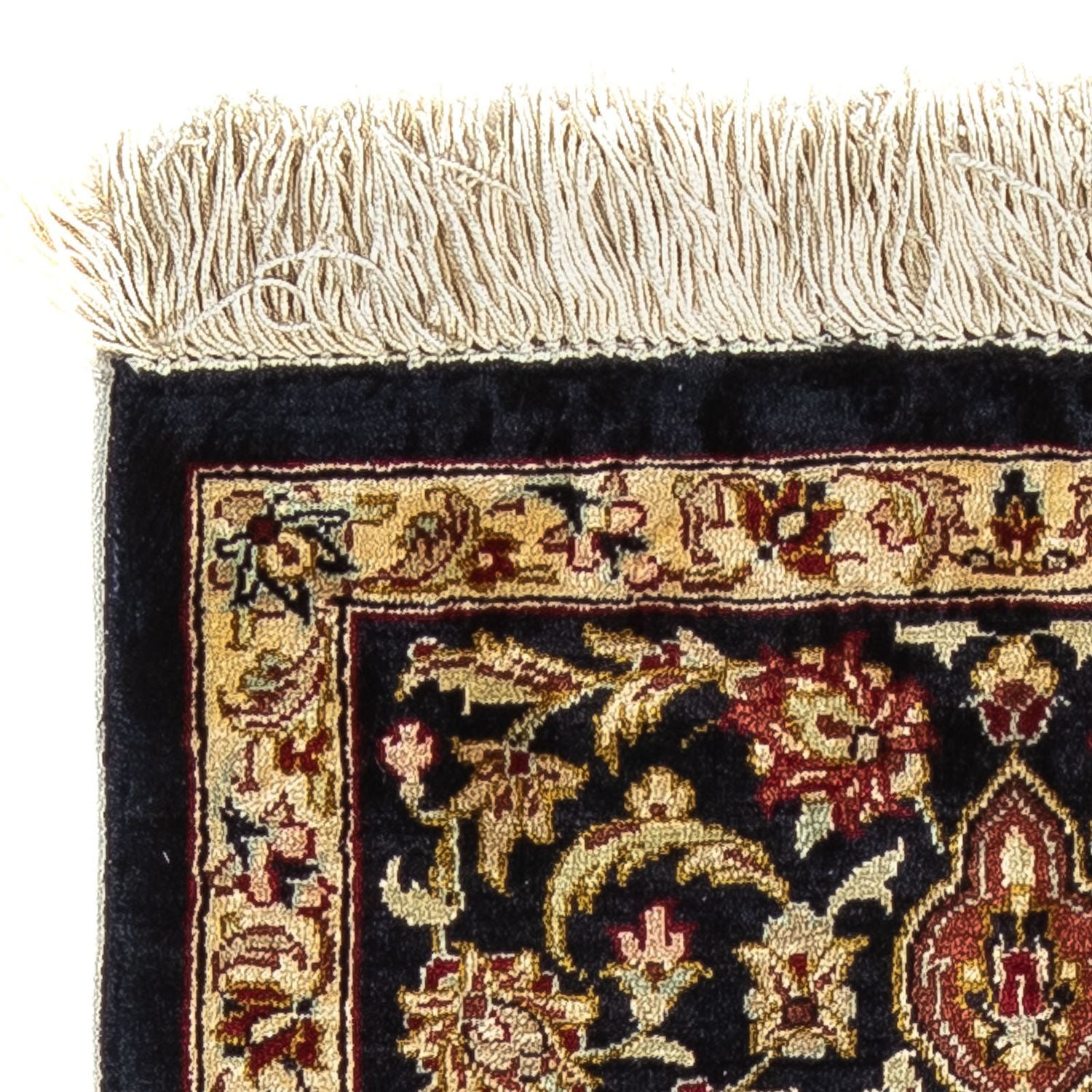 Alfombra de seda - Ghom Seda - Prima - 41 x 28 cm - azul oscuro