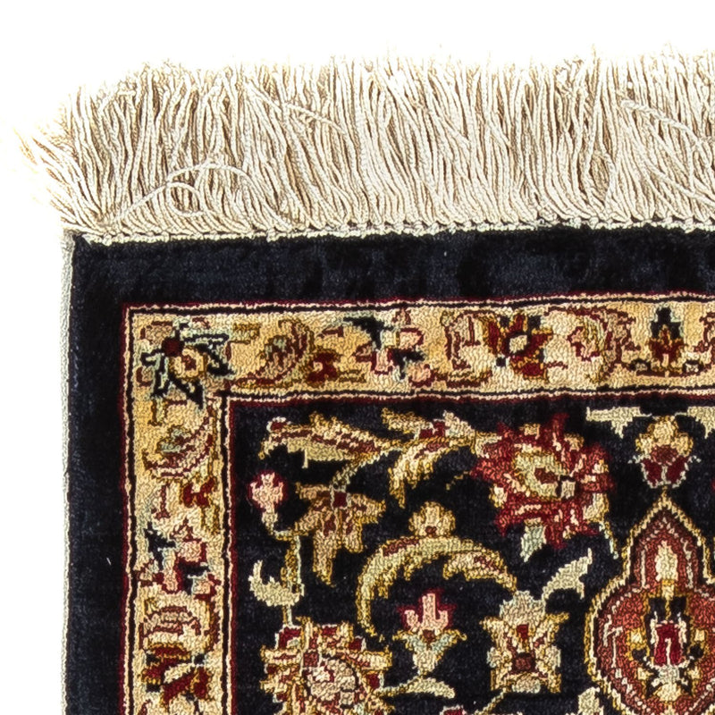 Alfombra de seda - Ghom Seda - Prima - 41 x 28 cm - azul oscuro