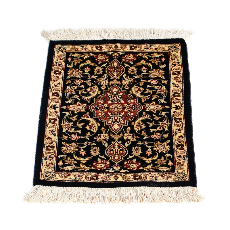 Alfombra de seda - Ghom Seda - Prima - 41 x 28 cm - azul oscuro