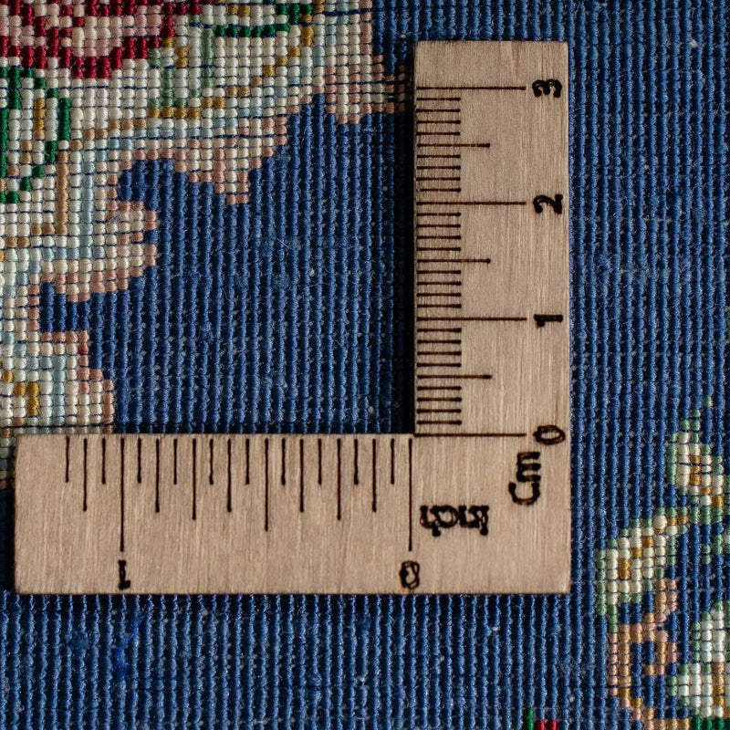 Alfombra de seda - Ghom Seda - Prima - 40 x 28 cm - azul oscuro