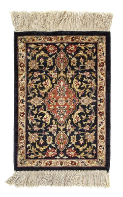 Alfombra de seda - Ghom Seda - Prima - 41 x 28 cm - azul oscuro
